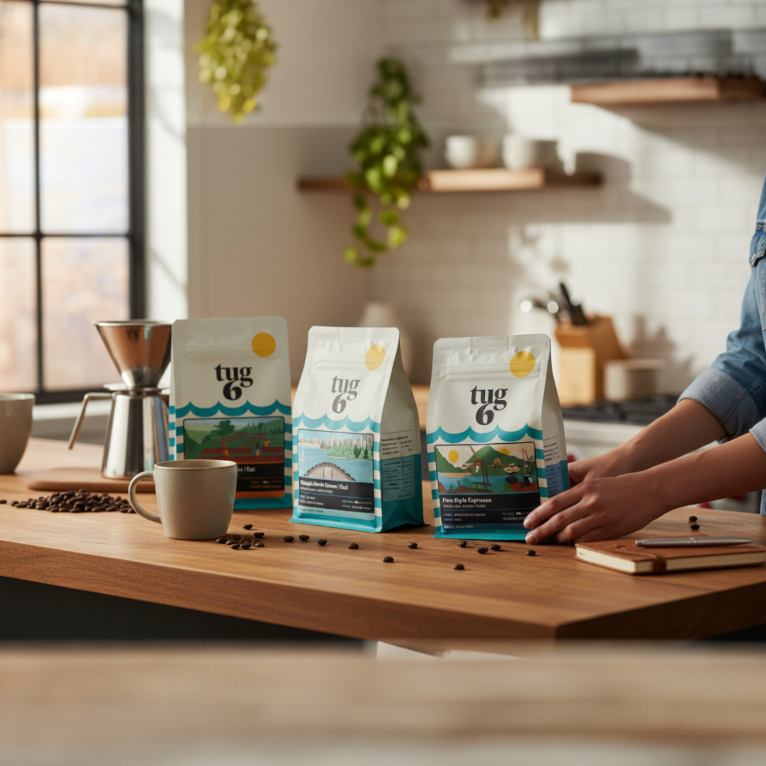 Tug 6 Adventurous Sampler Pack 3 x 200 g: Ethiopia Washed, Seasonal, Freestyle